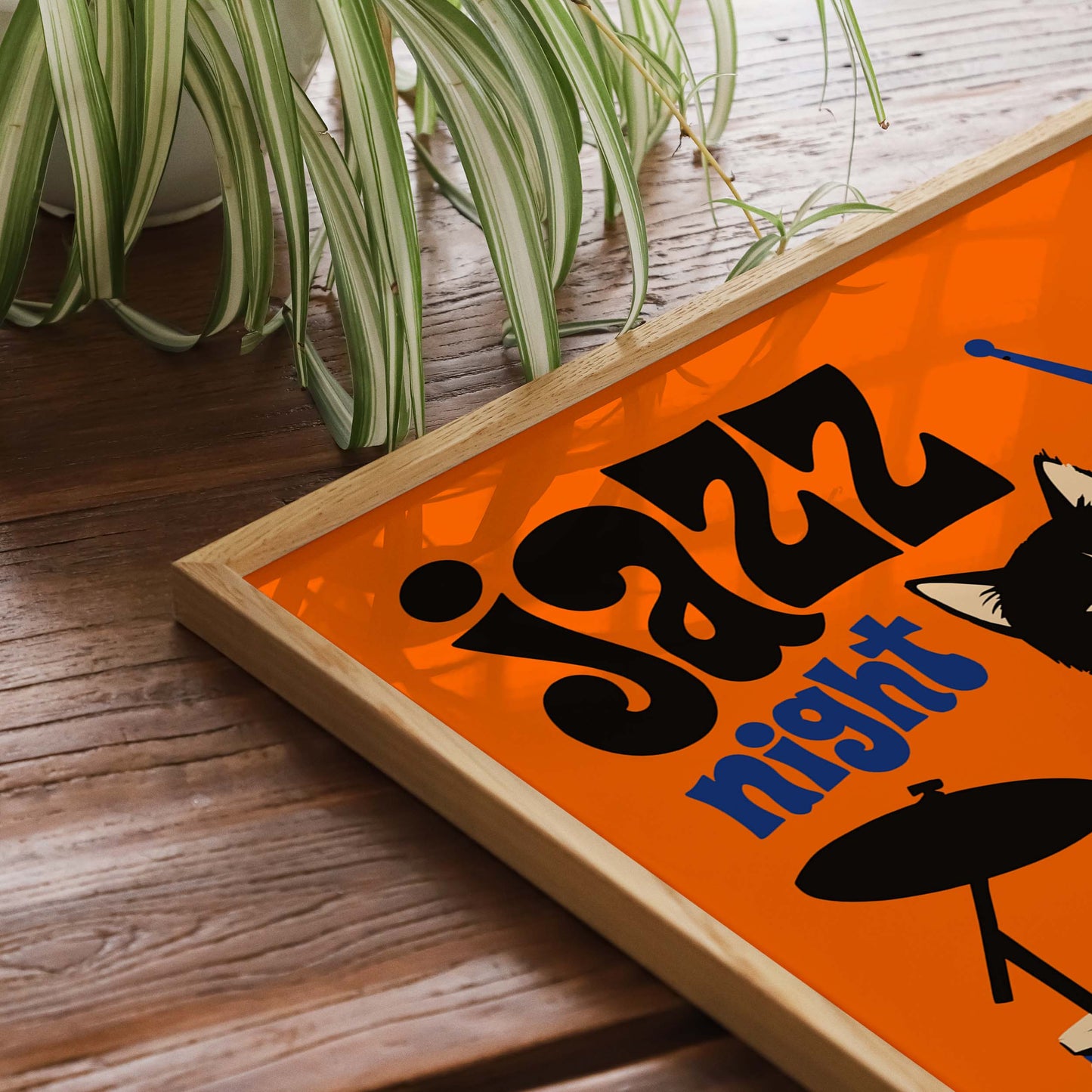 Jazz Night Cat Drum Print