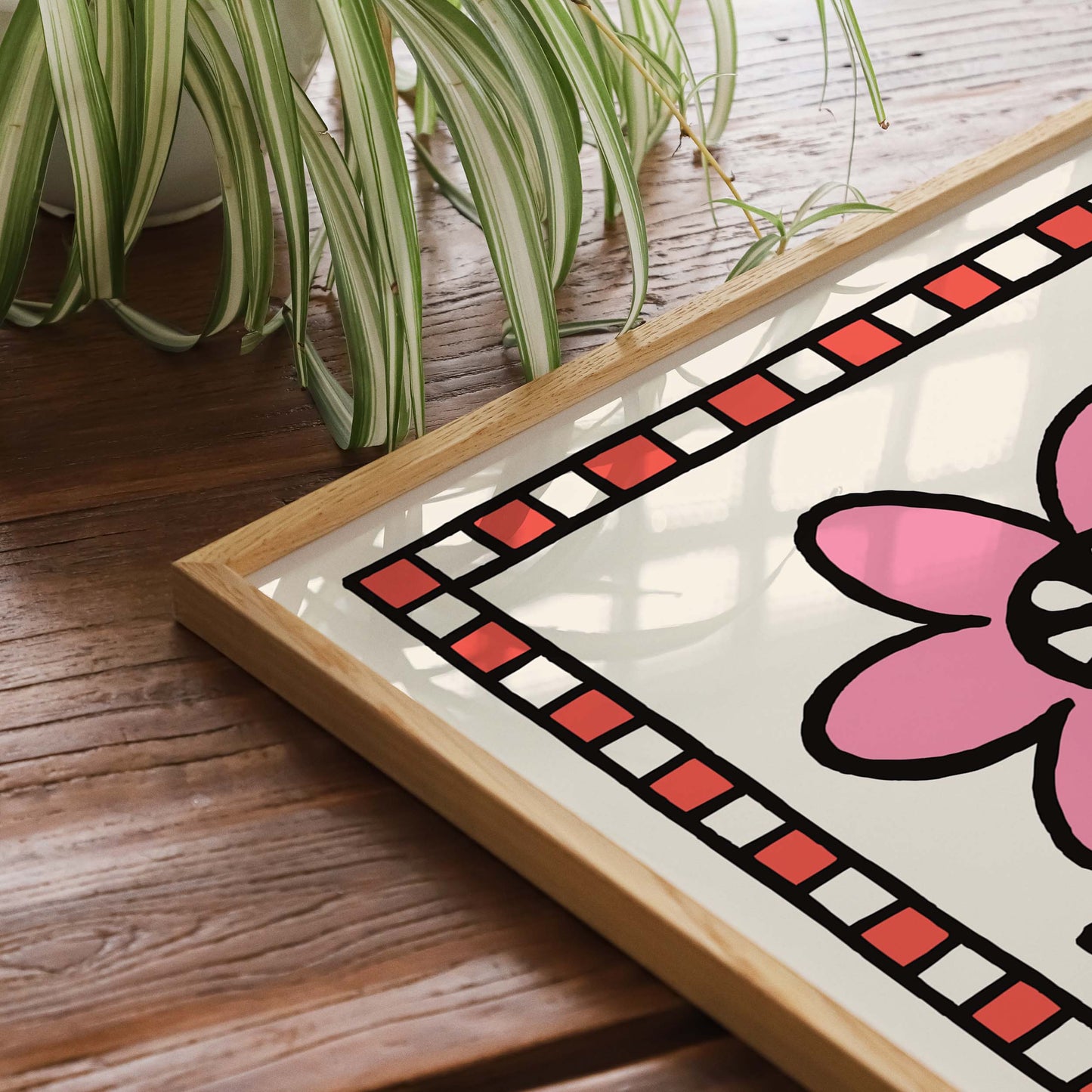 Minimal Flower Folk Art Poster
