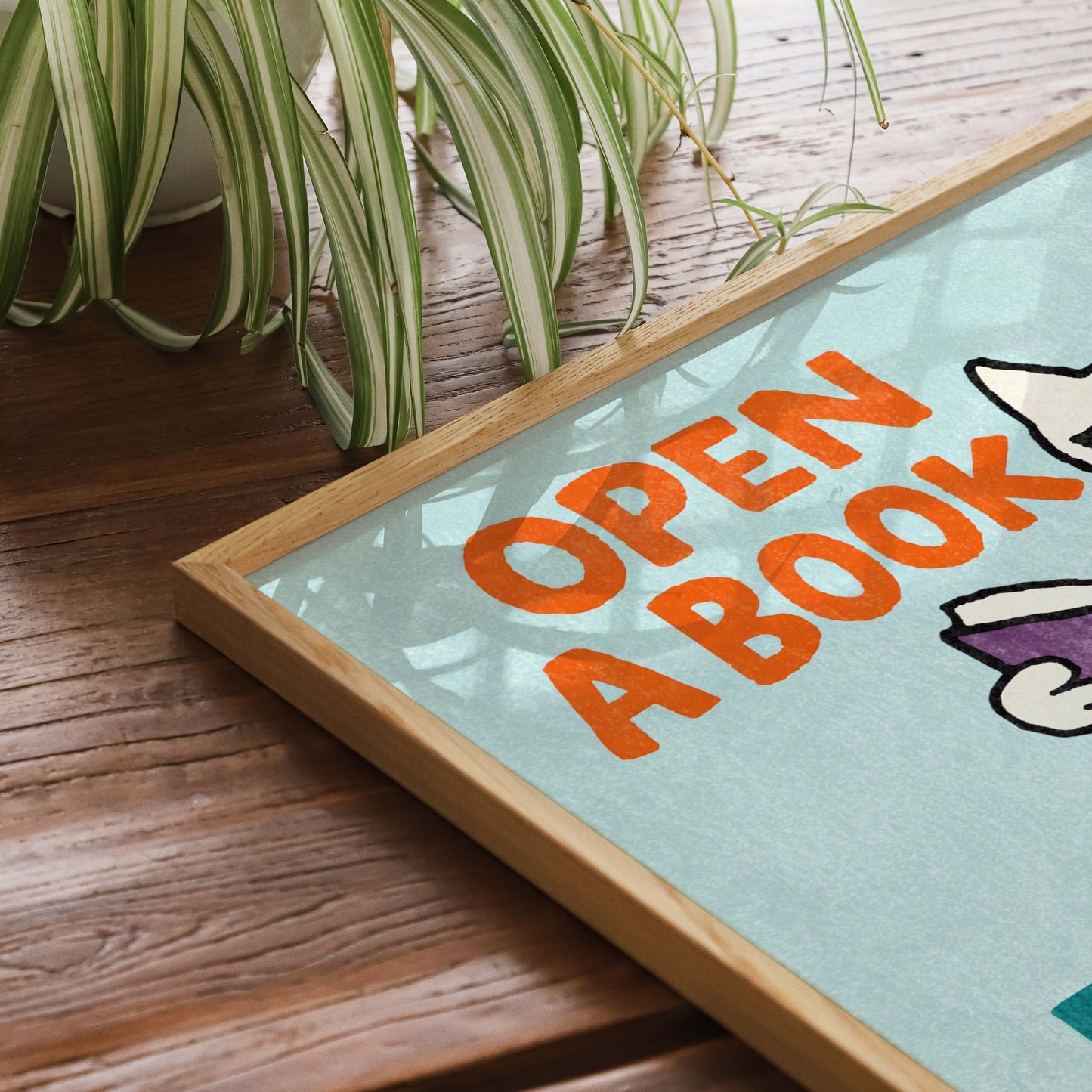 Reading Cat Quote Poster Print