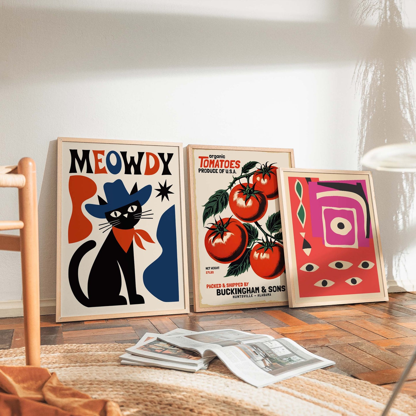 Cowboy Cat Wall Art Print