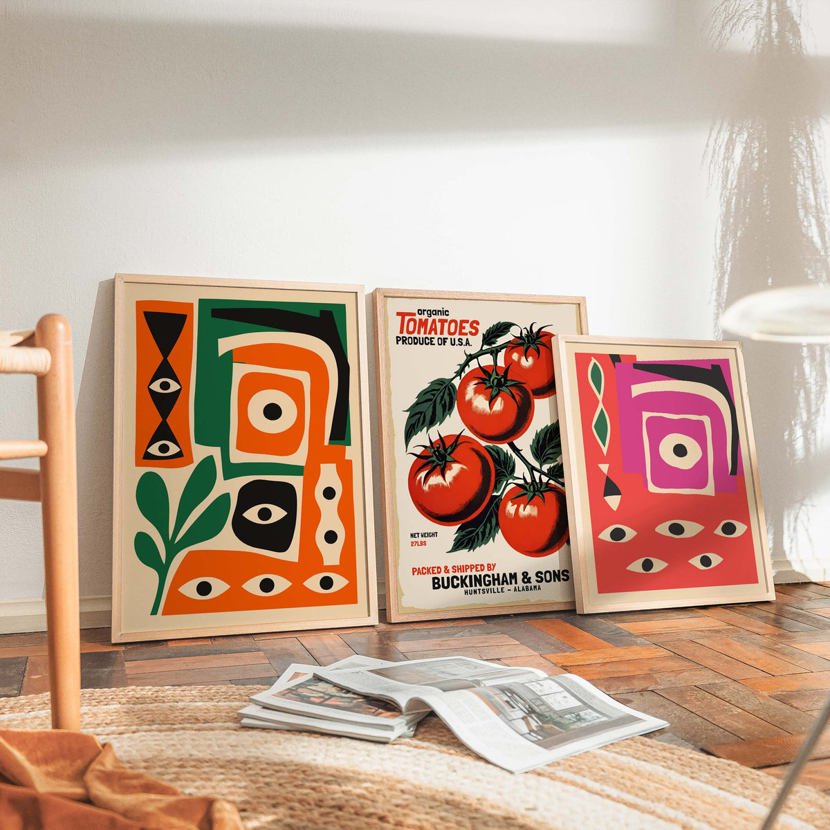 Abstract Eyes Living Room Wall Art