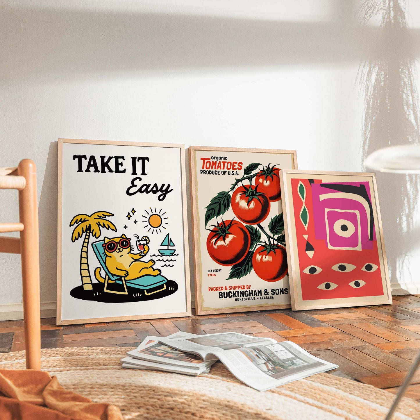 Take It Easy Cat Poster