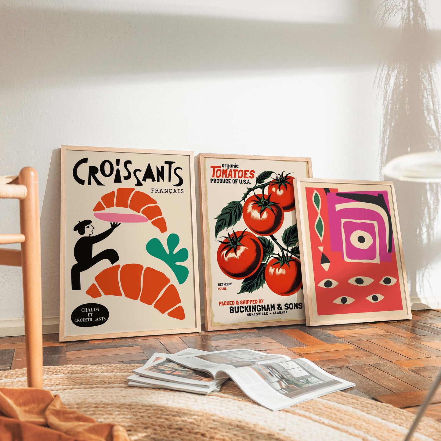 Croissants Français Illustration Poster