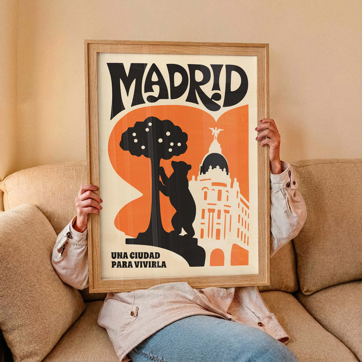 Madrid Cat Travel Poster Print