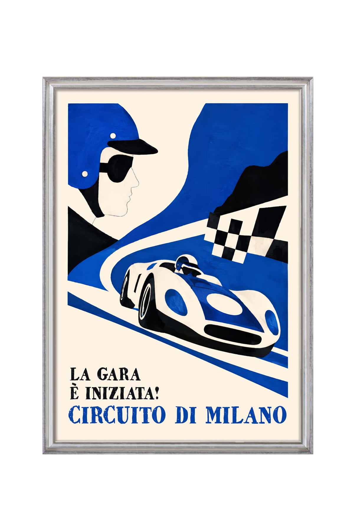 Milan Racing Circuit Vintage Motorsport Poster Print
