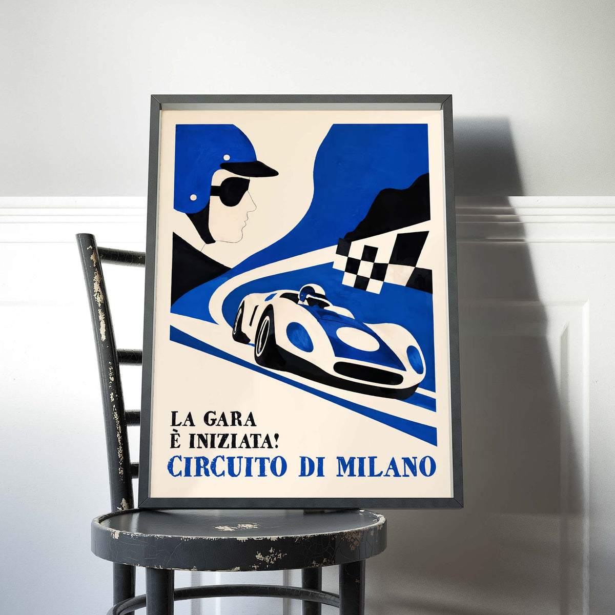 Milan Racing Circuit Vintage Motorsport Poster Print