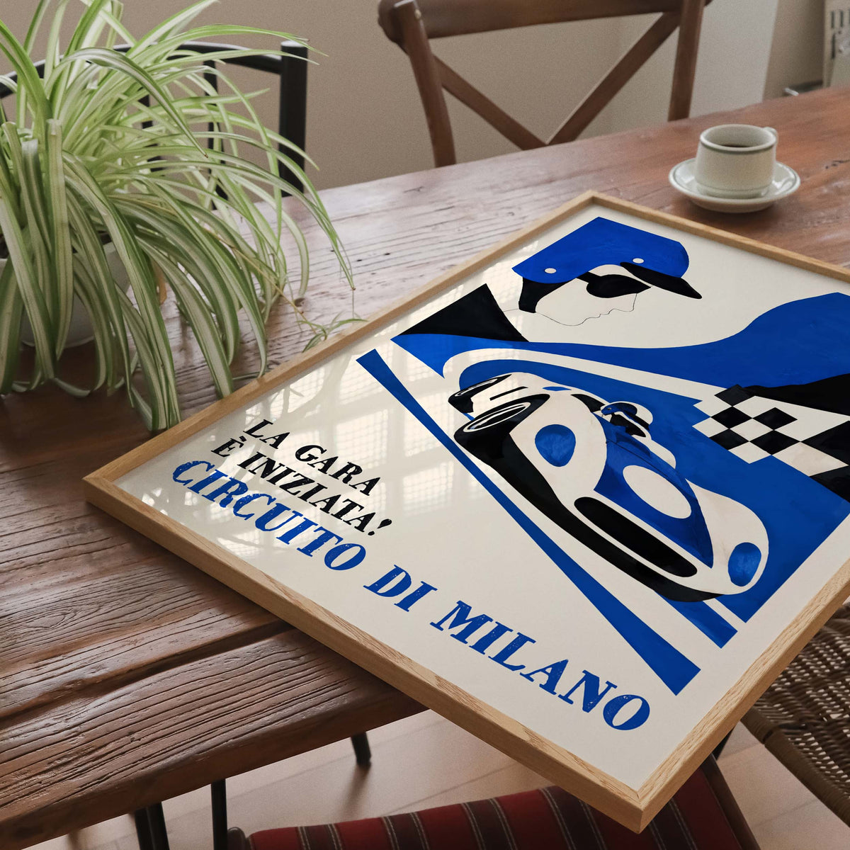 Milan Racing Circuit Vintage Motorsport Poster Print