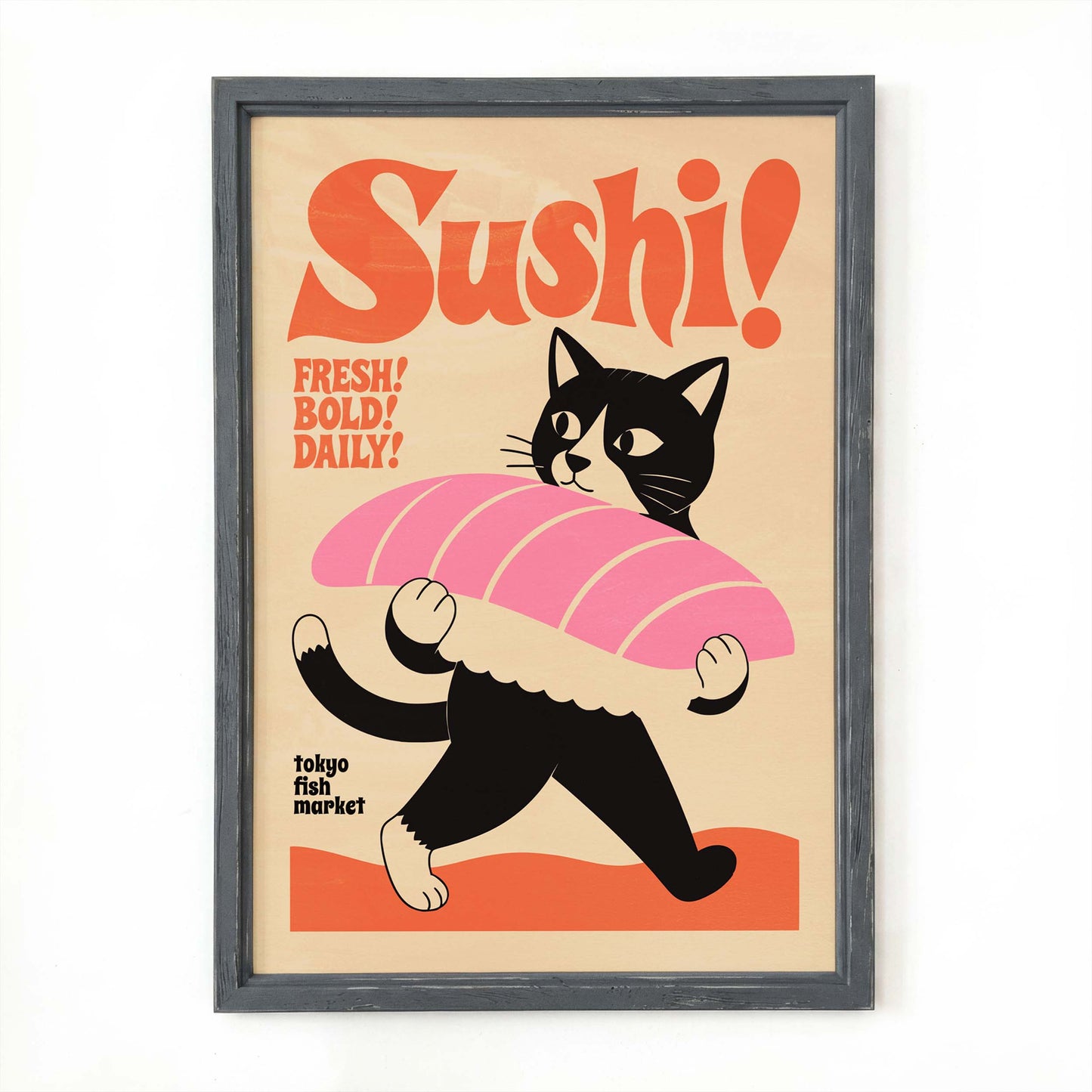 Tokyo Sushi Cat Poster Wall Art