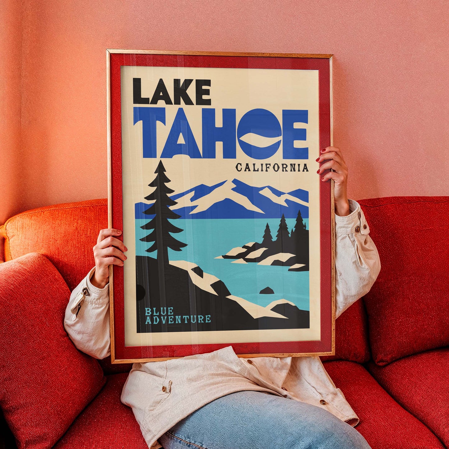 Lake Tahoe Cabin Living Room Print