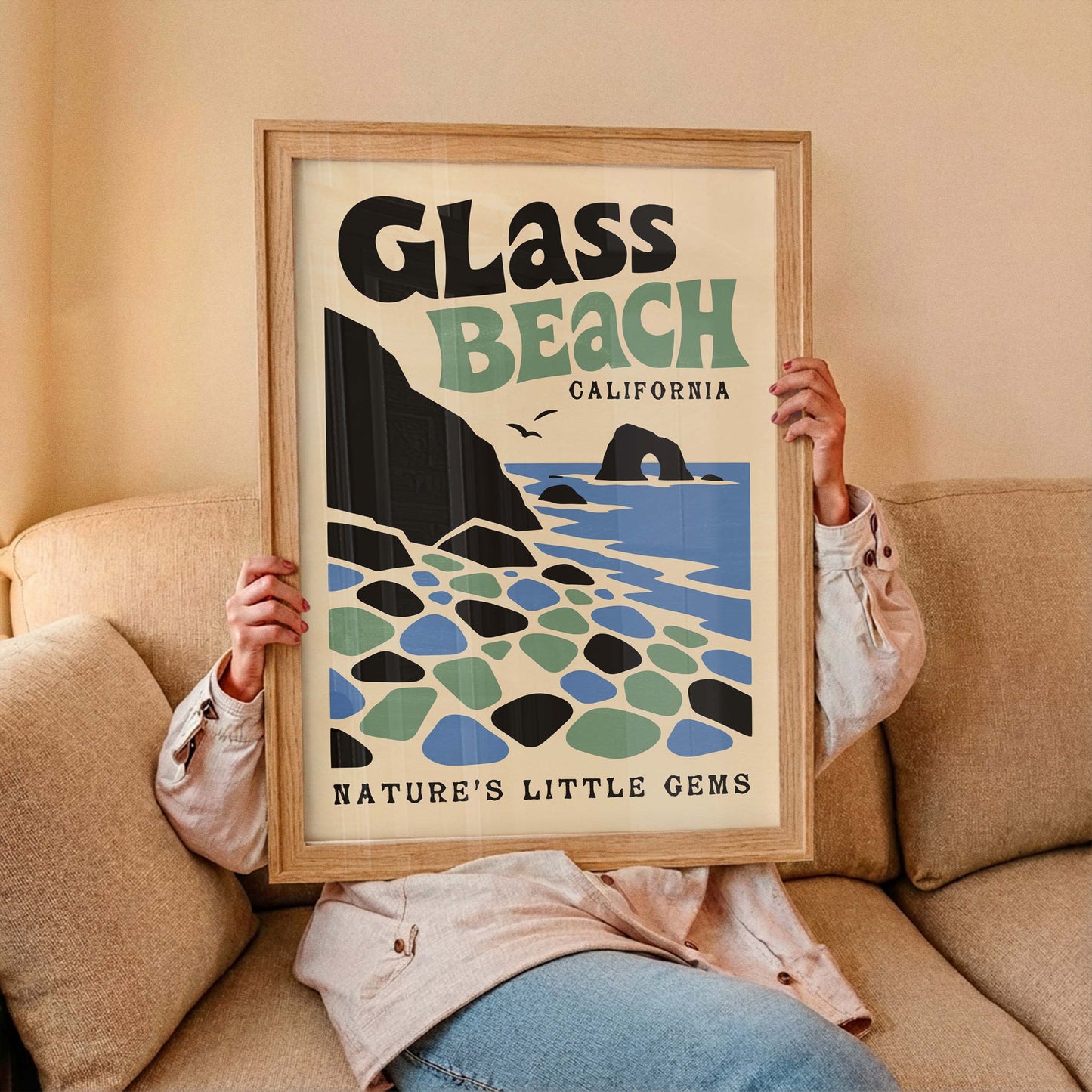 Glass Beach Coastal Bedroom Print