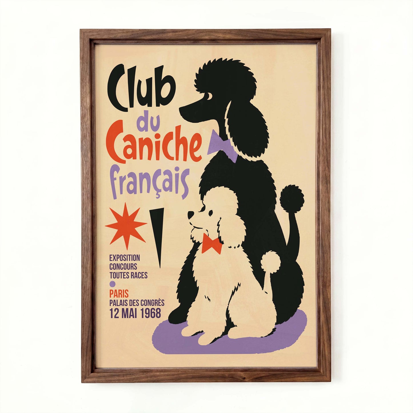 French Poodle Club Poster Wall Art