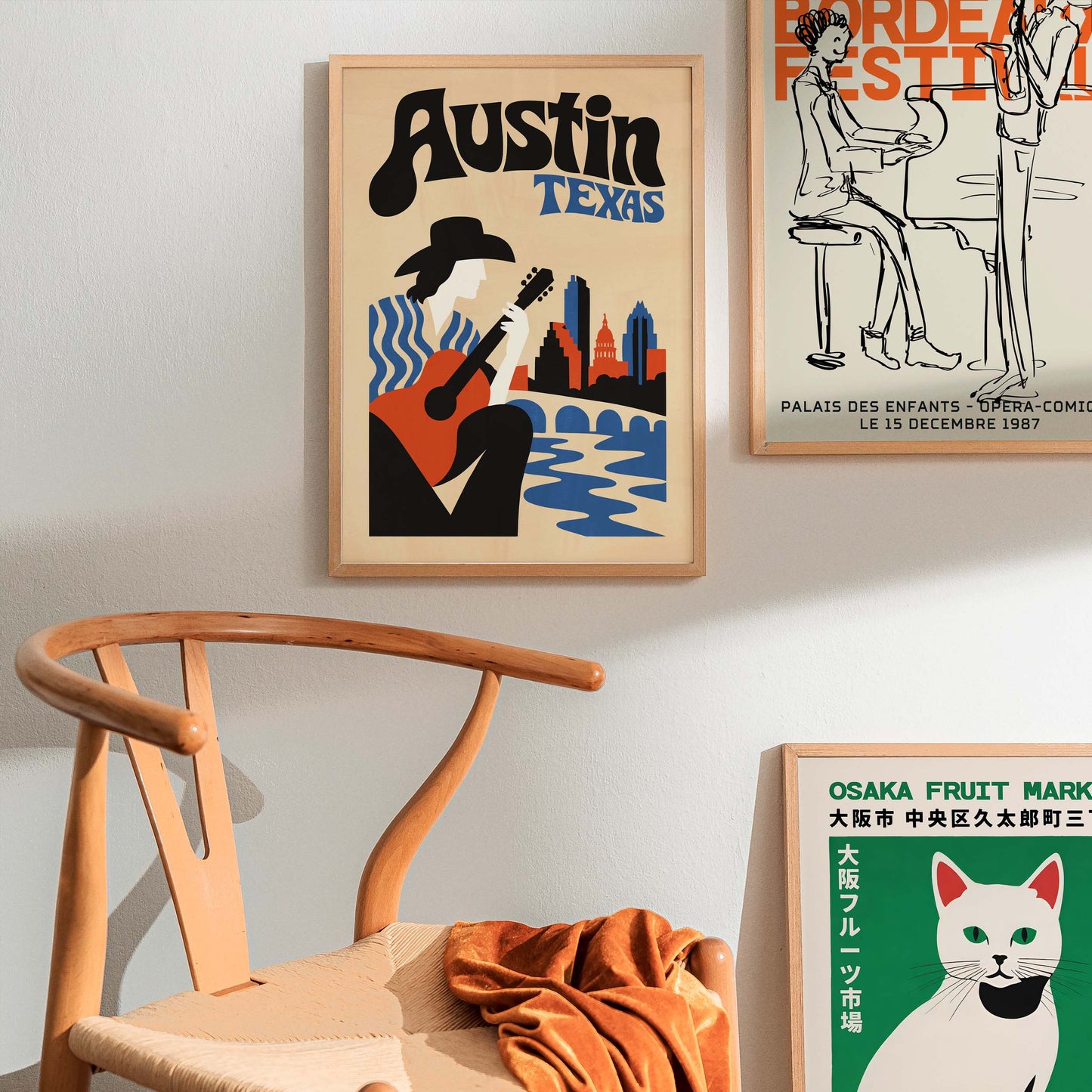 Austin Texas Print For Rustic Living Room