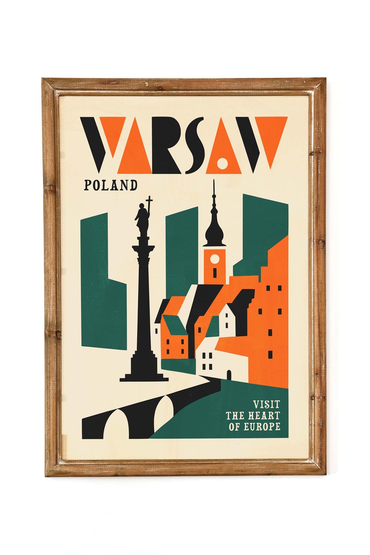 Warsaw Poland Vintage Travel Poster Print
