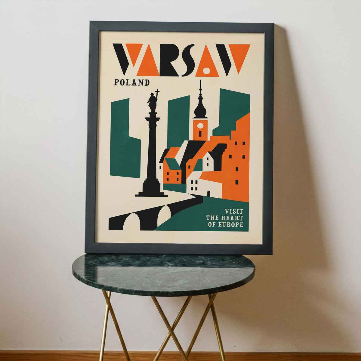 Warsaw Poland Vintage Travel Poster Print