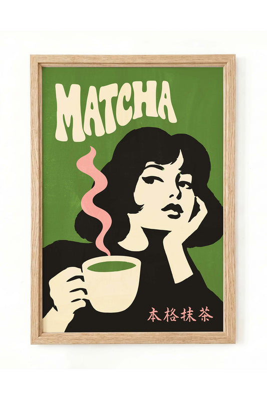Matcha Tea Woman Wall Art