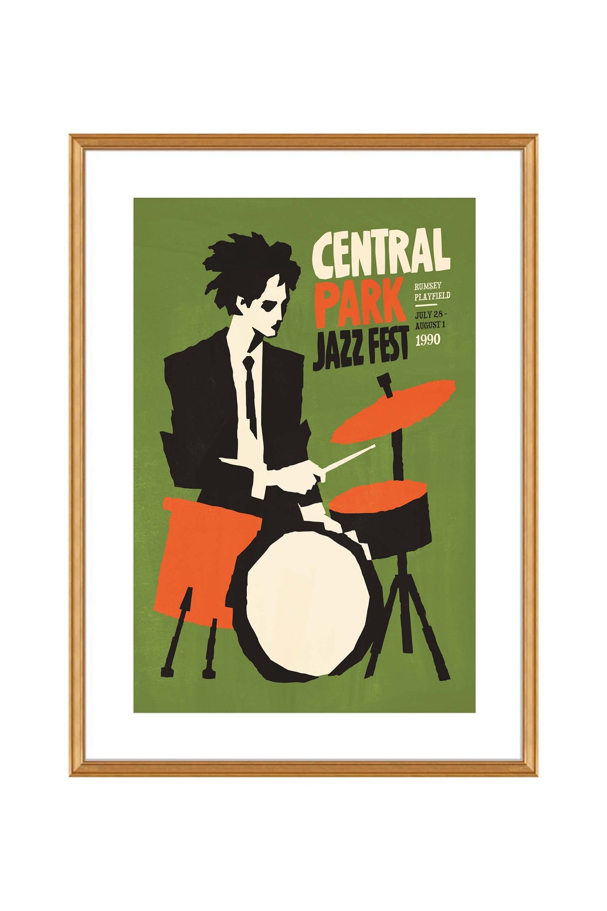 Central Park Jazz Fest Drummer Poster
