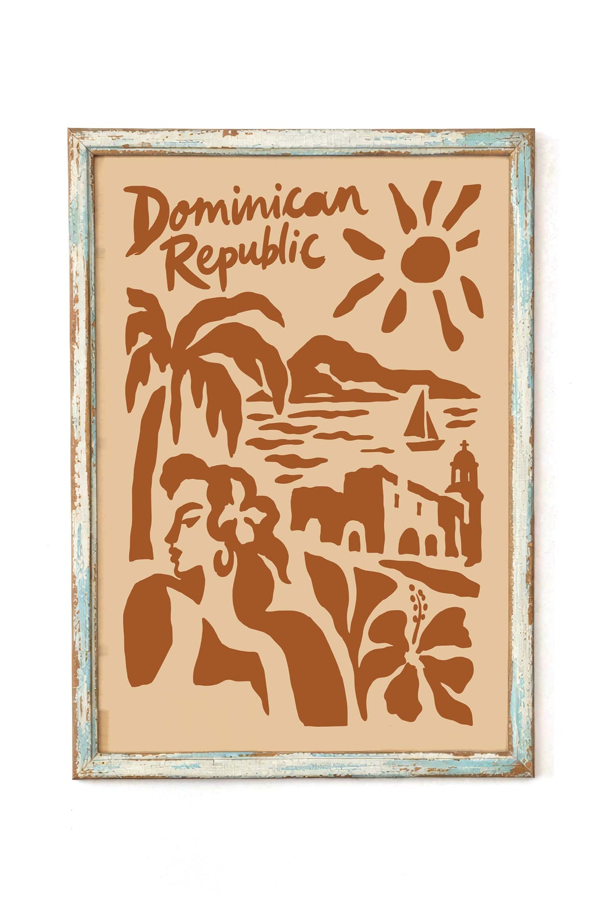 Dominican Republic Tropical Travel Poster