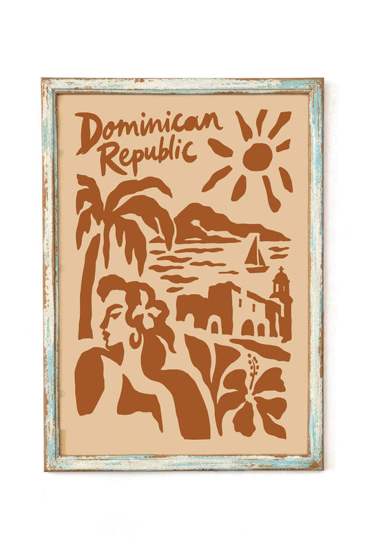 Dominican Republic Tropical Travel Poster