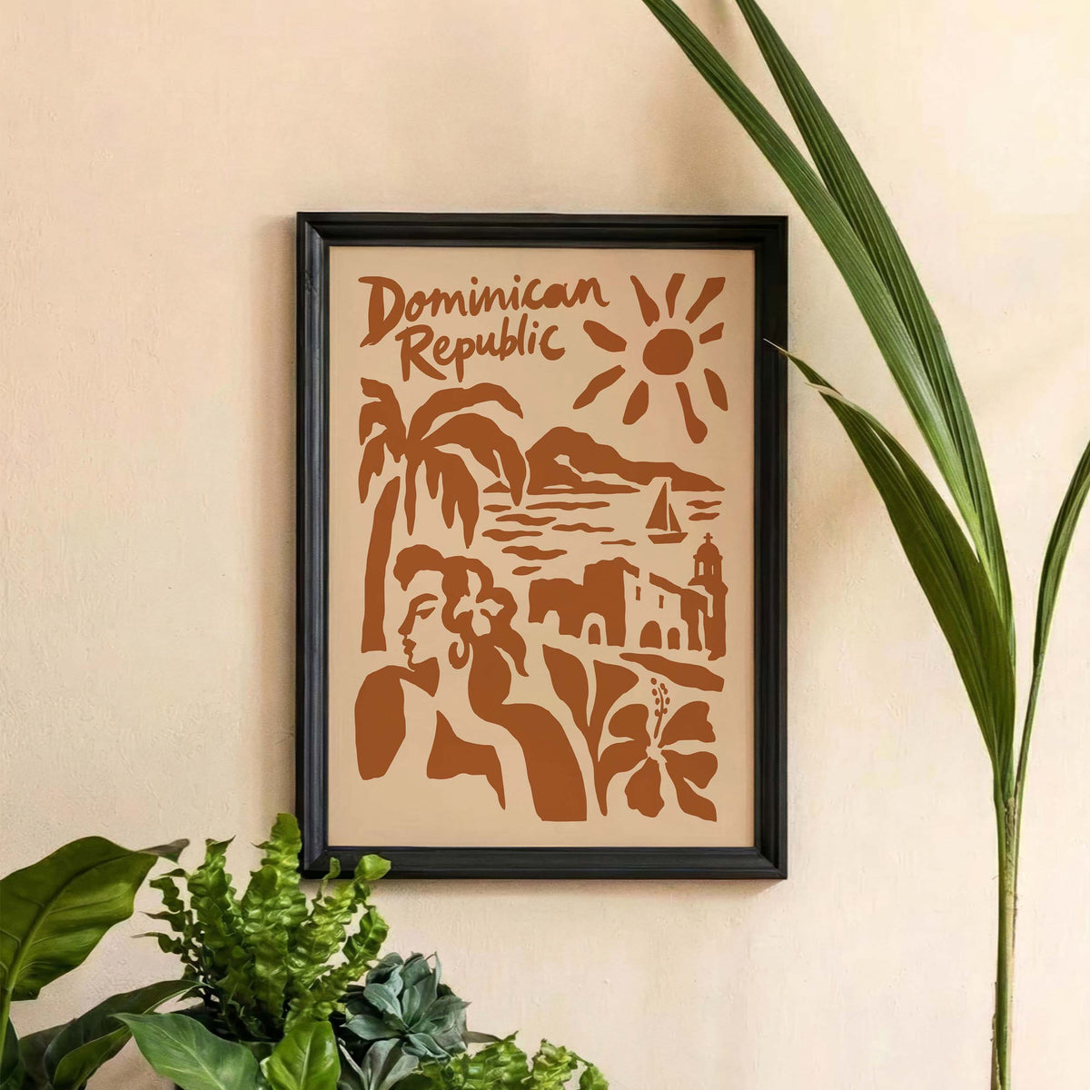 Dominican Republic Tropical Travel Poster