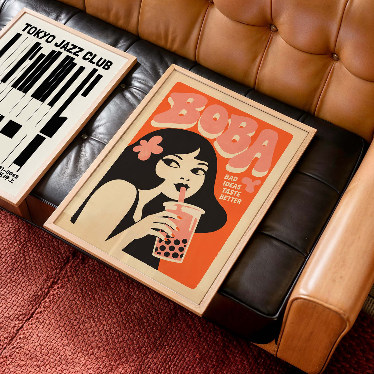Boba Girl Retro Poster