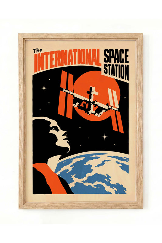 International Space Station Vintage Print