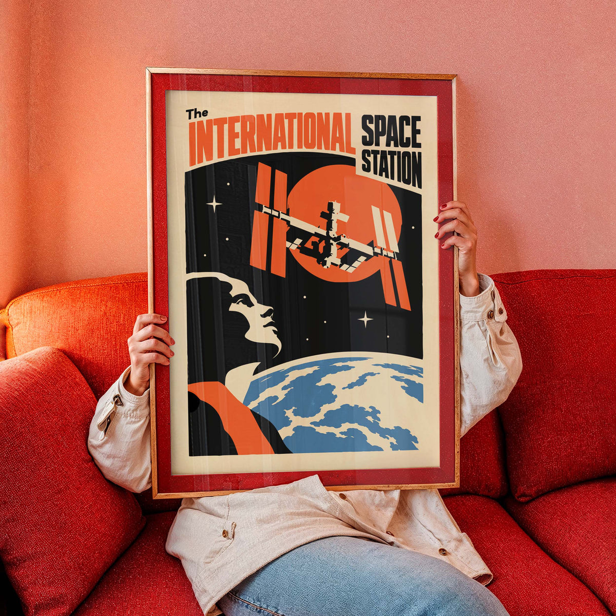 International Space Station Vintage Print