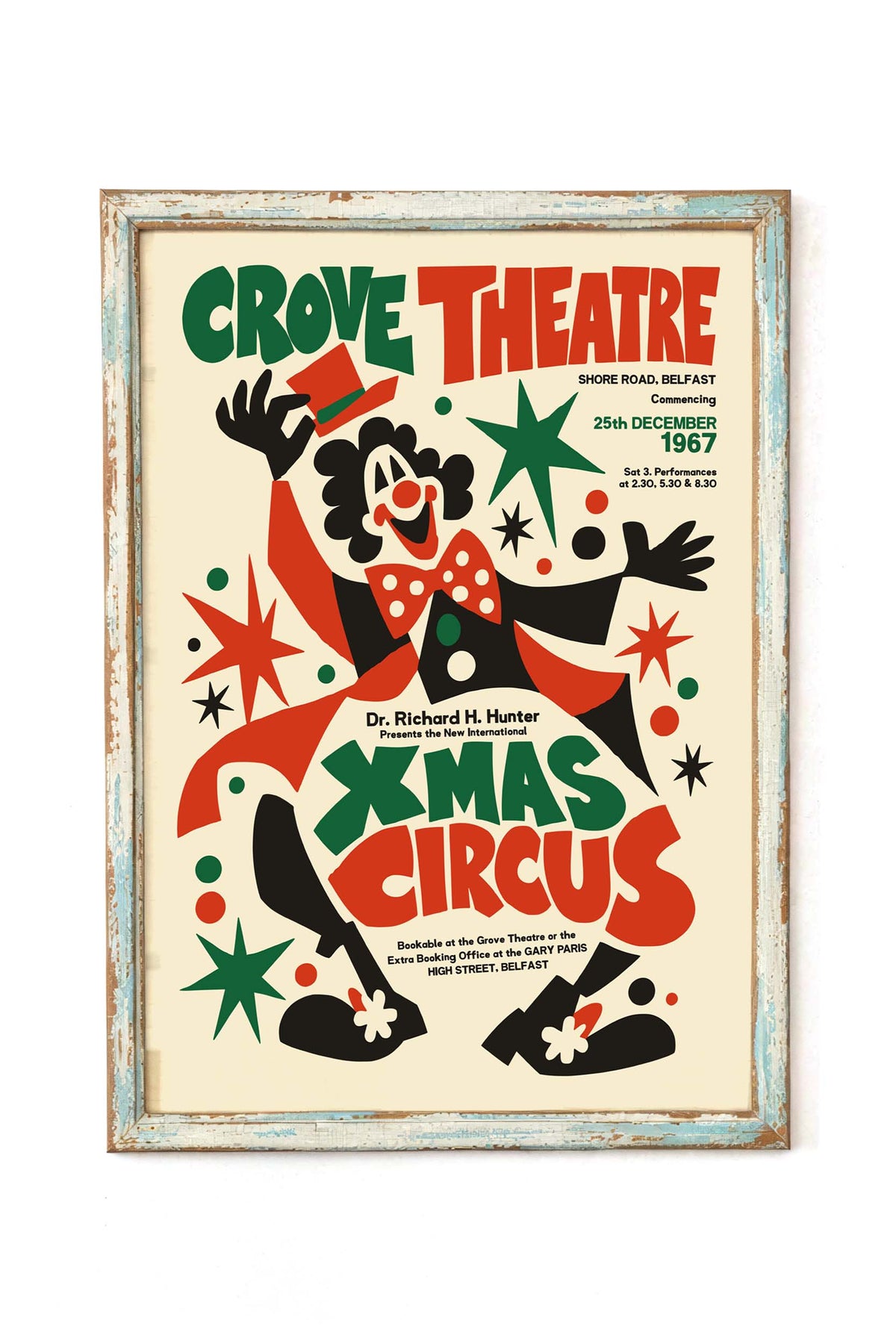 Xmas Circus Vintage Poster Print