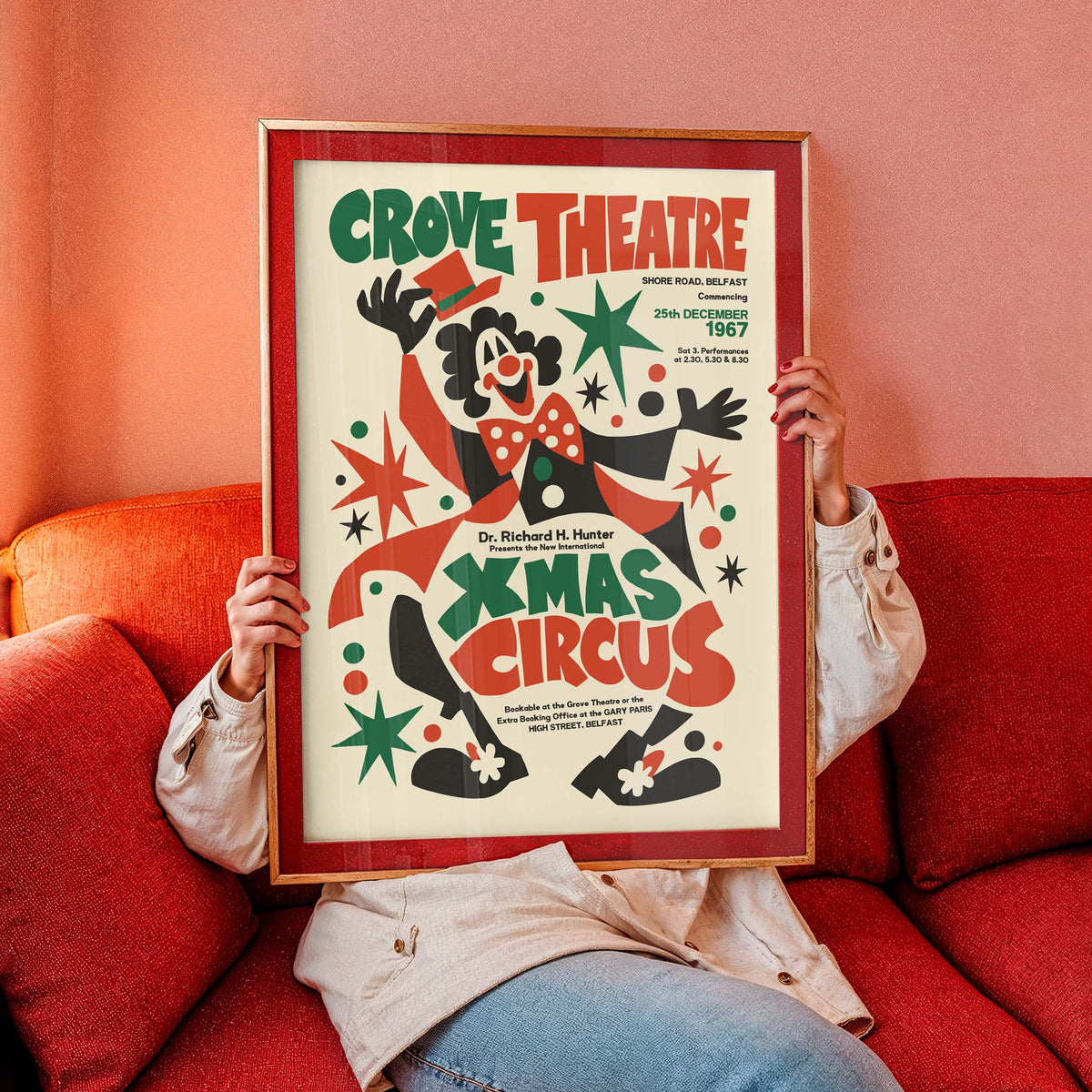 Xmas Circus Vintage Poster Print