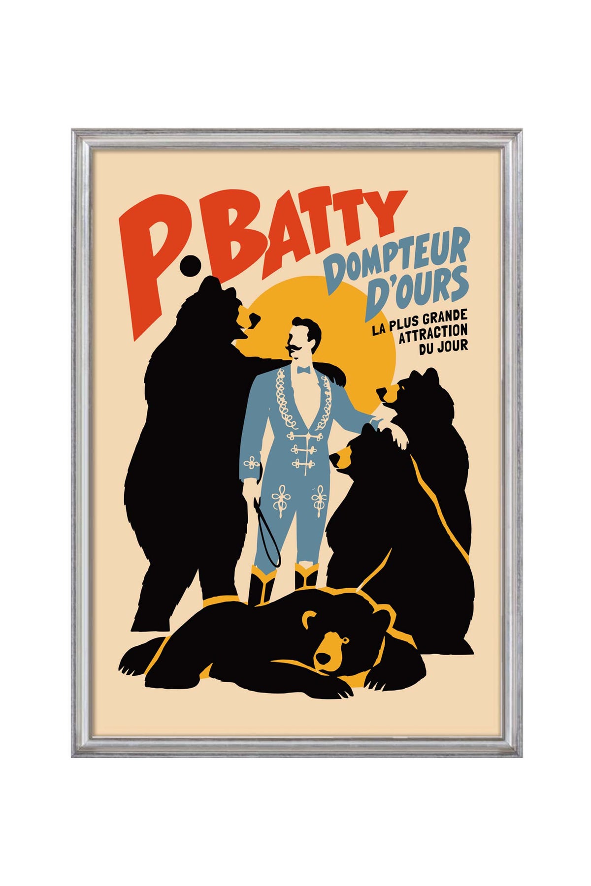 Bear Tamer Circus Poster Print
