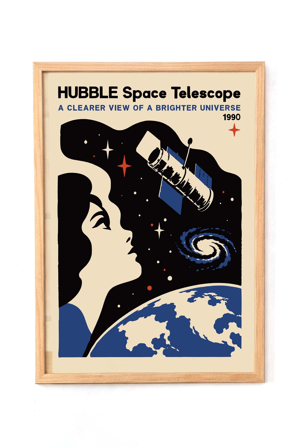 Hubble Space Telescope Vintage Space Poster Print