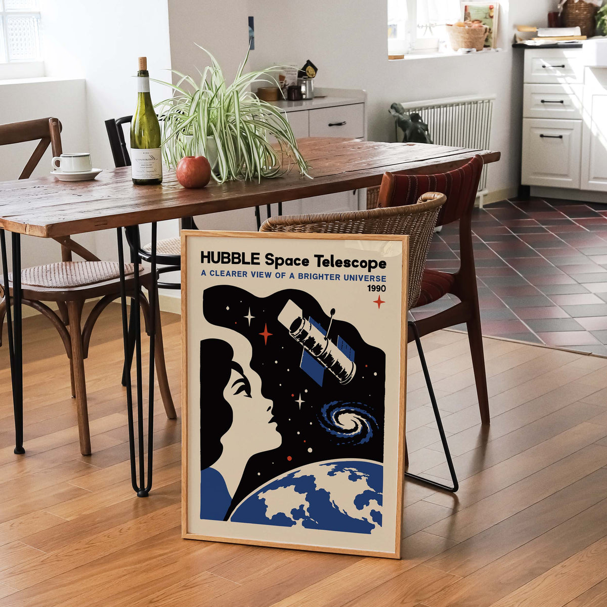 Hubble Space Telescope Vintage Space Poster Print