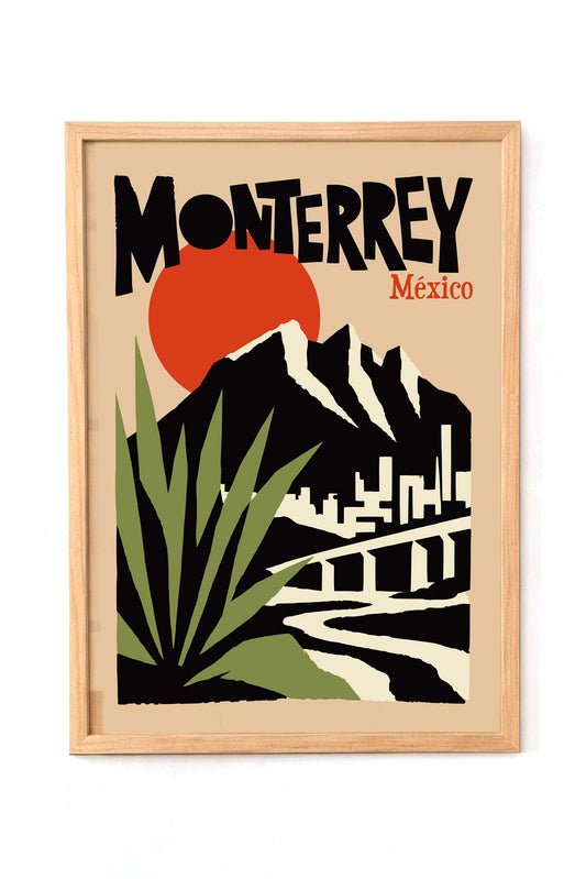 Monterrey Mexico Mountain Landscape Poster Print