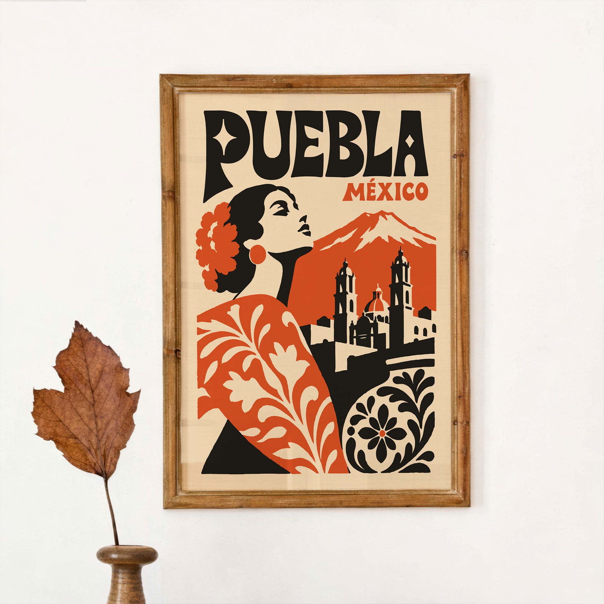 Puebla Mexico Vintage Travel Poster Wall Art