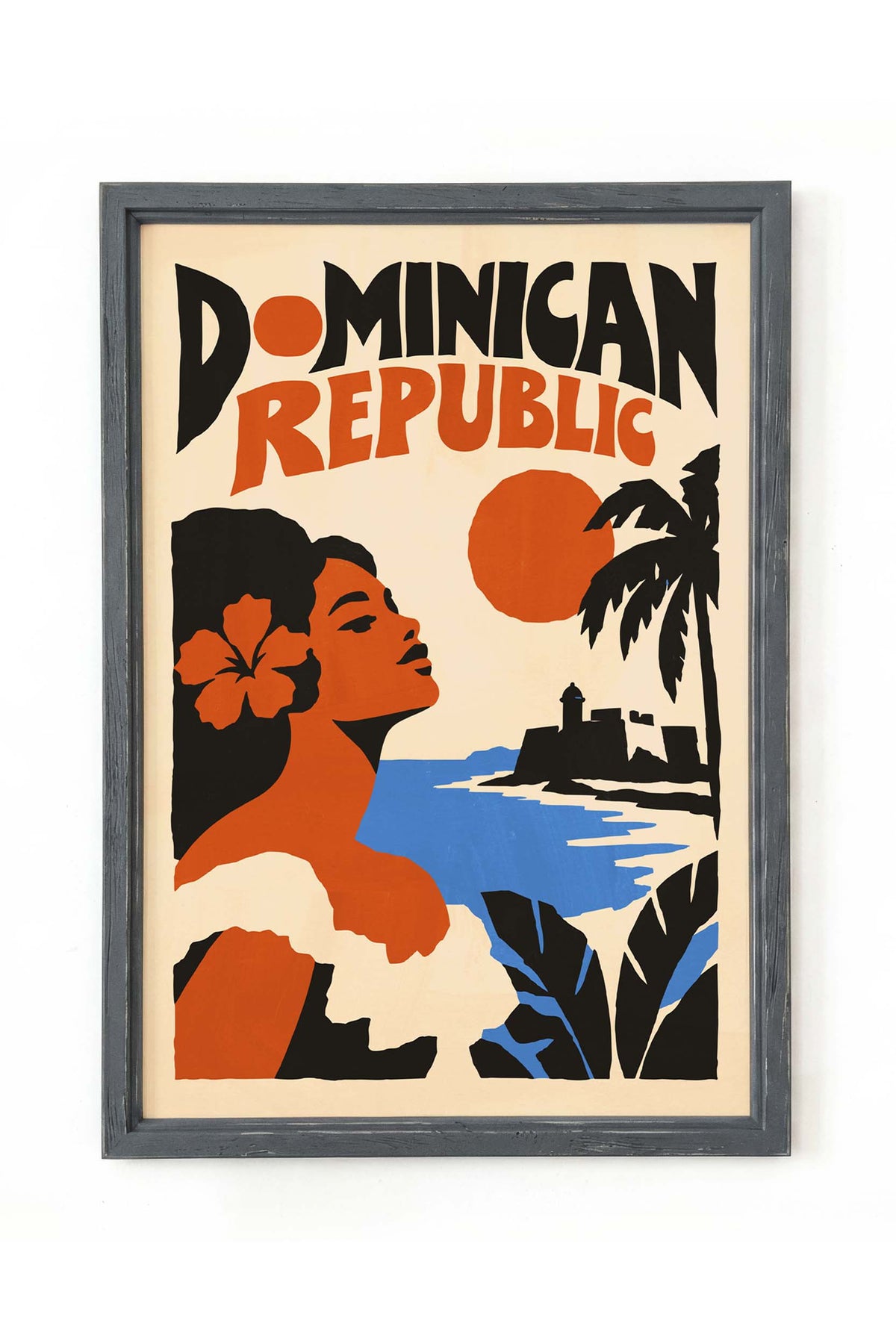 Dominican Republic Vintage Tropical Travel Poster Print