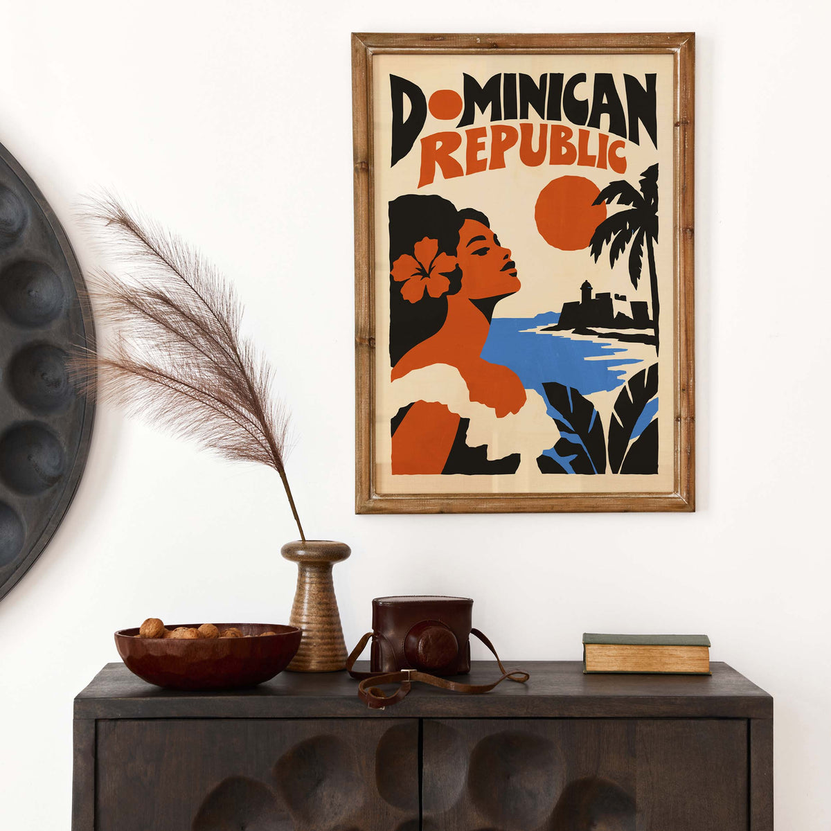 Dominican Republic Vintage Tropical Travel Poster Print