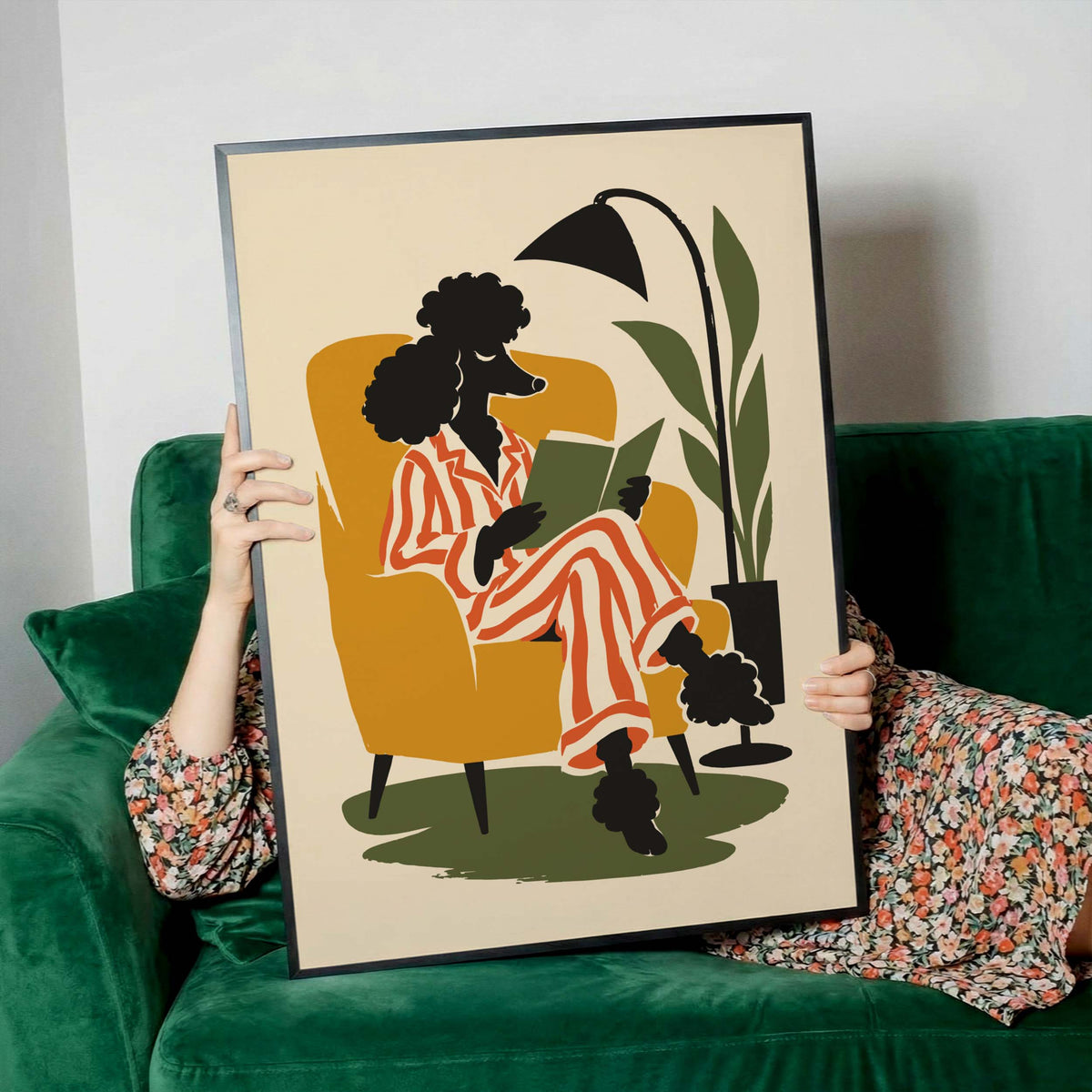 Poodle Reading Book Lover Print