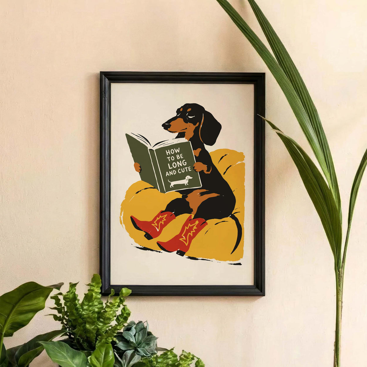 Dachshund Reading Book Poster Print