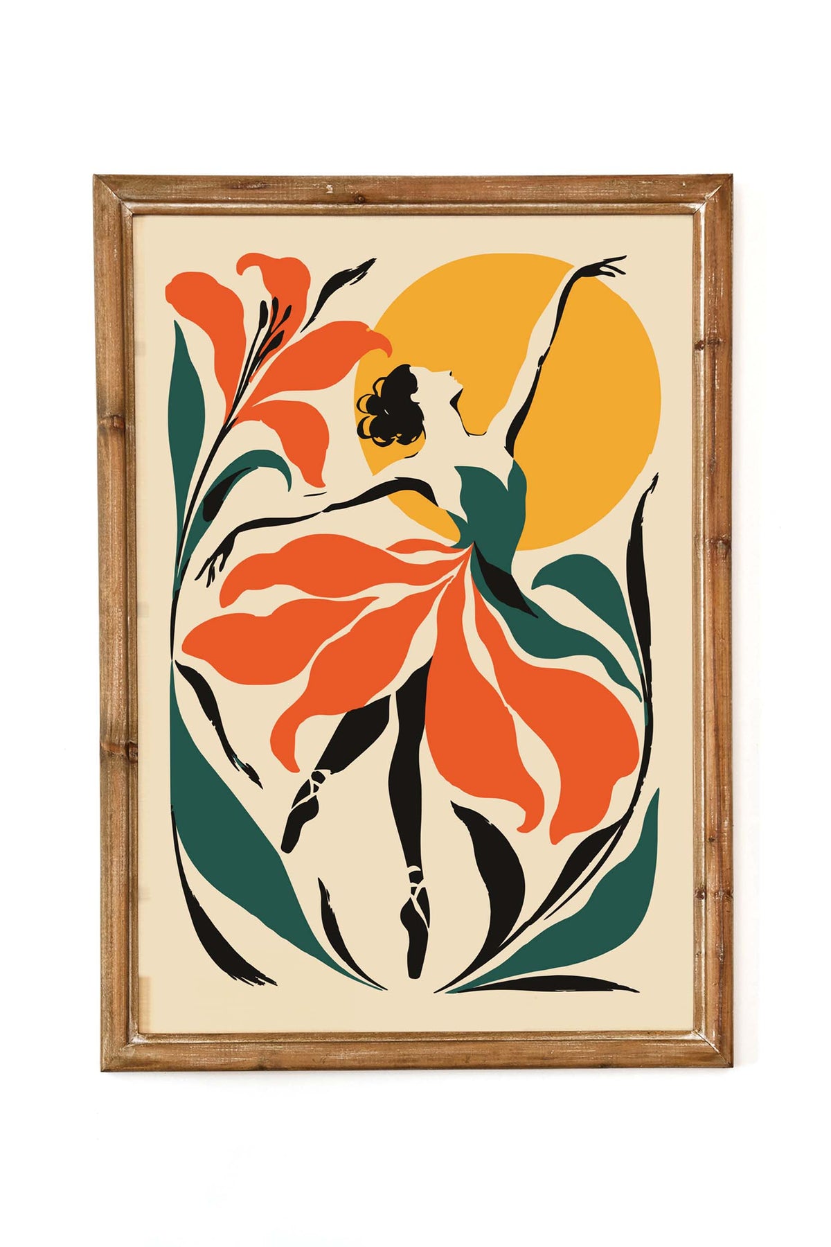 Ballet Dancer Vintage Botanical Wall Art Print