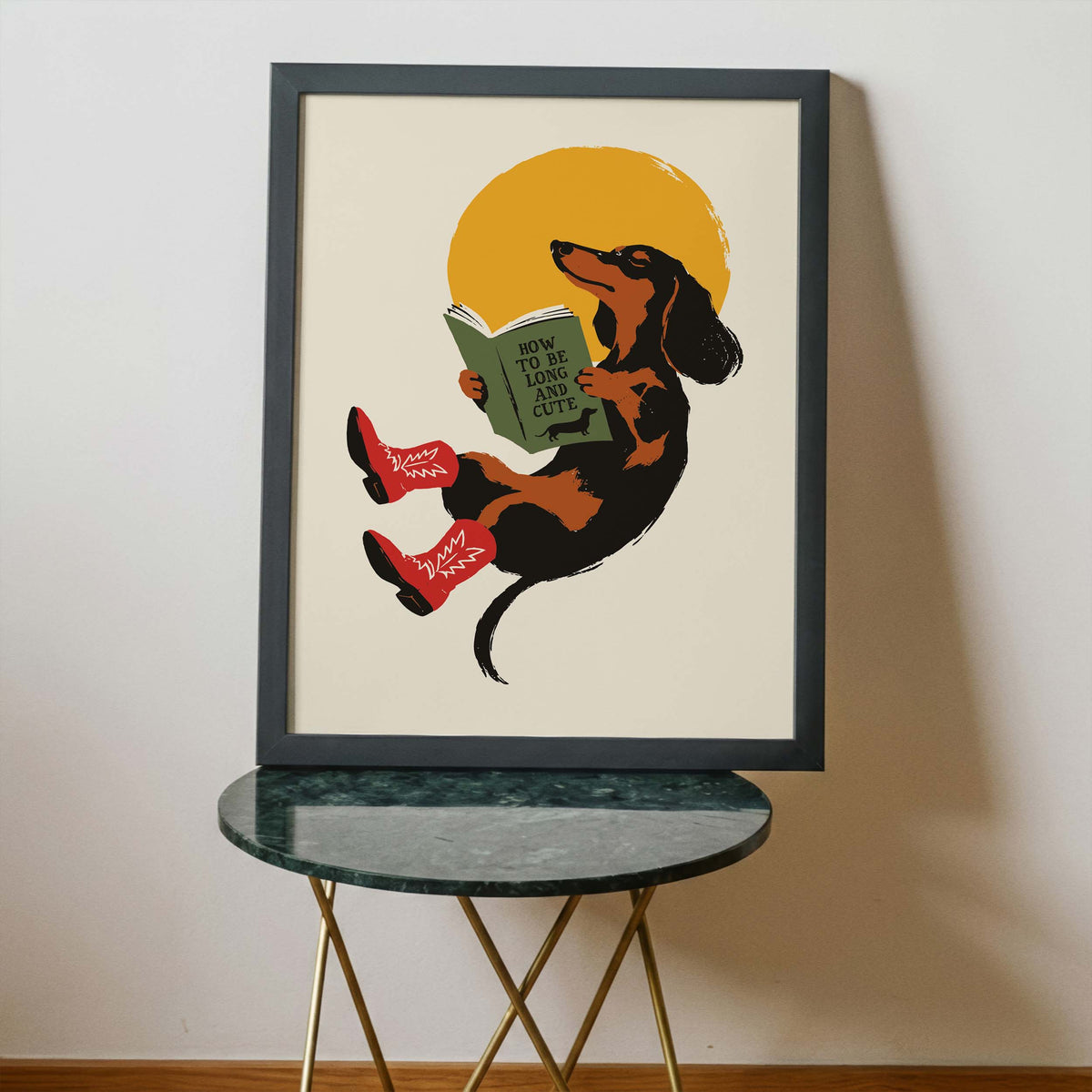 Dachshund Cowboy Book Lover Poster