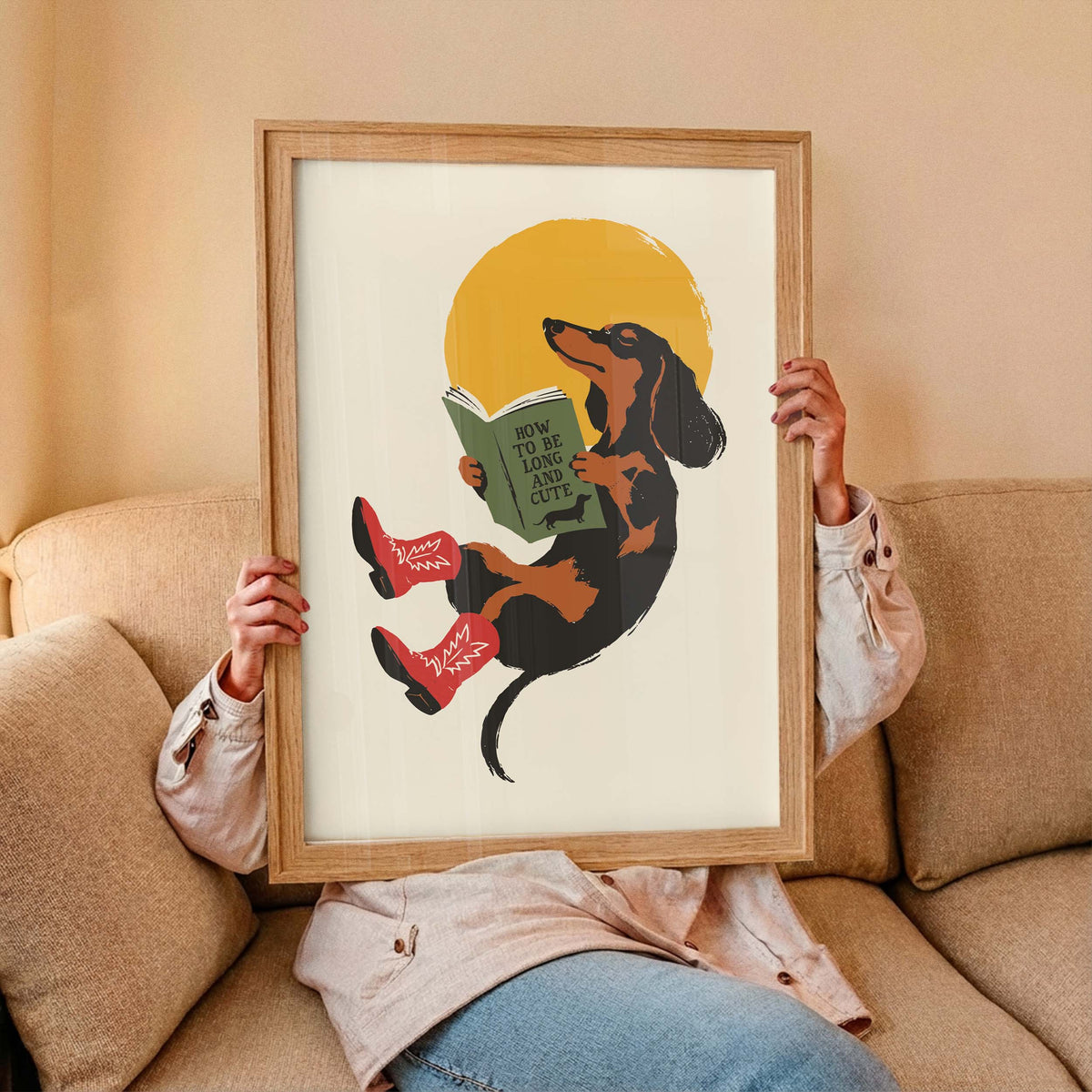 Dachshund Cowboy Book Lover Poster
