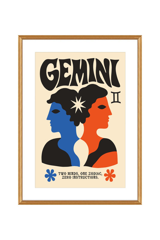 Gemini Zodiac Astrology Wall Art Print
