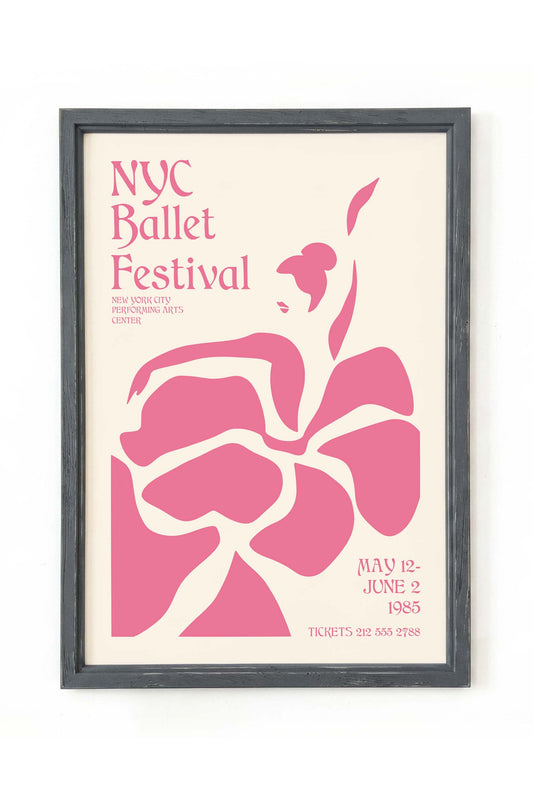 Pink Ballet Dancer NYC Poster