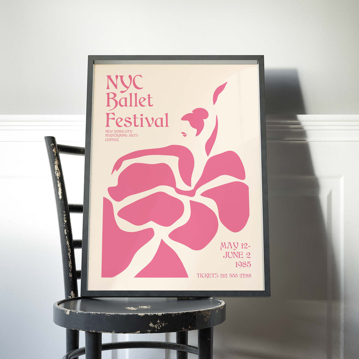 Pink Ballet Dancer NYC Poster